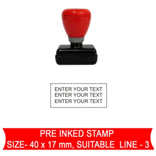 pre inked line stamp 14