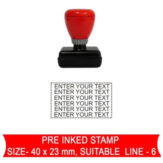pre inked line stamp 18