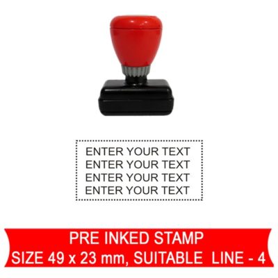 pre inked line stamp 23