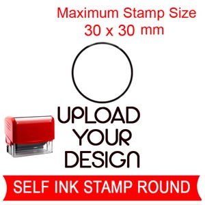 self ink stamp upload your design round - 30 mm
