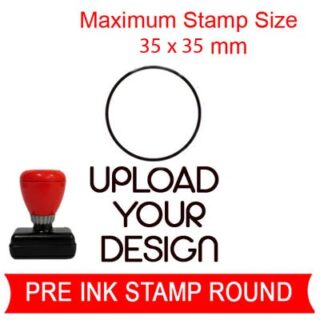 pre ink stamp upload your design round 35 x35
