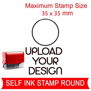 upload your design round self ink stamp 35 x 35 mm