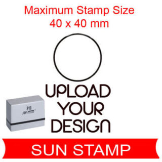 round upload your design sun pre ink stamp